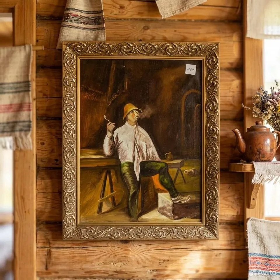 Старинная картина в раме