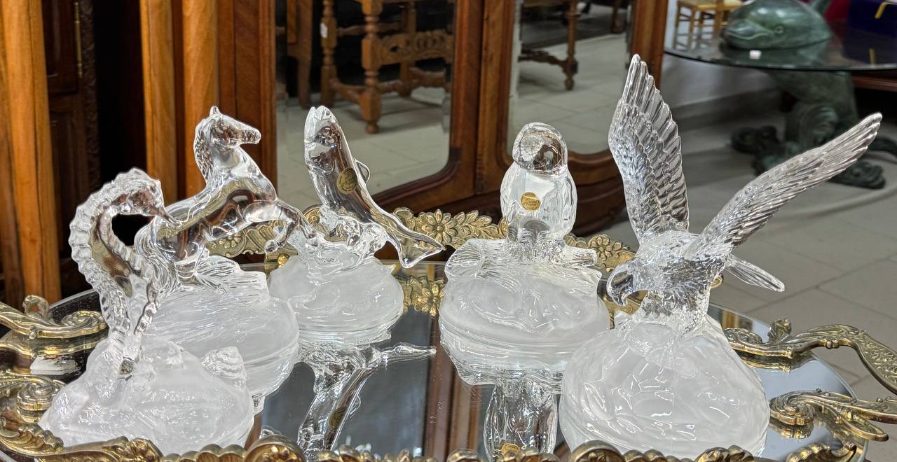 Коллекция винтажных анималистических фигурок Cristal d'Arques (Франция)
