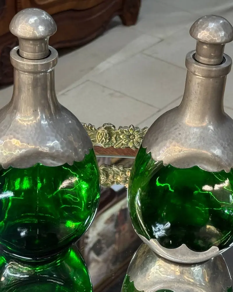 Парные винтажные графины (декантеры) Royal Holland Pewter, Голландия